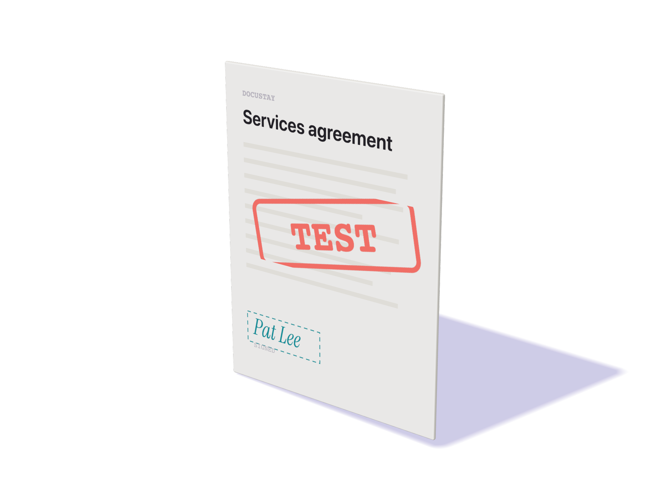 A paper stamped TEST next to a test mode switch that is on